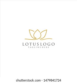 Lotus Flower Logo Vector Design . Lotus Flower Line Beauty Logo . Abstract Flower Design.