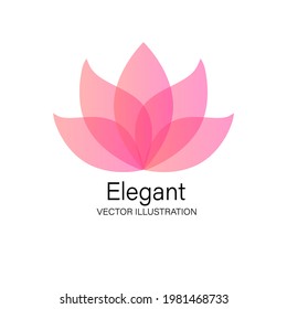 Lotus flower logo. Vector design template of lotus icons  in flat and outline style for eco, beauty, spa, yoga or medical companies