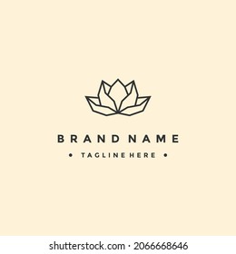 Lotus flower logo. Vector design template of lotus icons  background in flat and outline style with golden effect for eco  beauty  spa  yoga  medical companies.