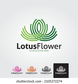 Lotus flower logo. Vector design template