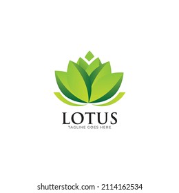 Lotus flower logo vector design.