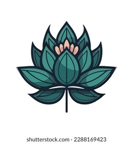 Lotus flower logo. Vector design template of lotus icons on dark and pink background in flat and outline style with golden effect for eco, beauty, spa, yoga, medical companies.