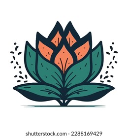 Lotus flower logo. Vector design template of lotus icons on dark and pink background in flat and outline style with golden effect for eco, beauty, spa, yoga, medical companies.