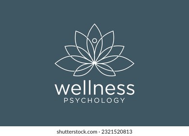 Lotus flower logo. Vector design template of lotus icons flat and outline style for eco, beauty, spa, yoga, medical companies