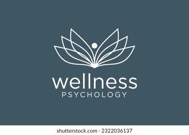 Lotus flower logo. Vector design template of lotus icons flat and outline style for eco, beauty, spa, yoga, medical companies