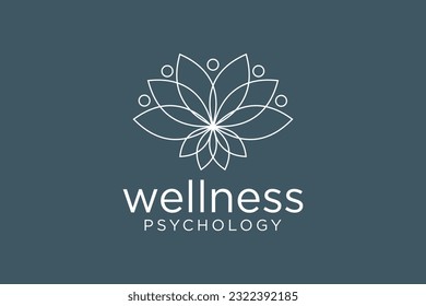 Lotus flower logo. Vector design template of lotus icons flat and outline style for eco, beauty, spa, yoga, medical companies