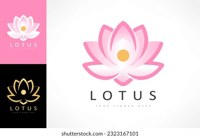 Lotus flower logo vector design