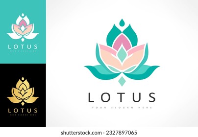 Lotus flower logo vector design