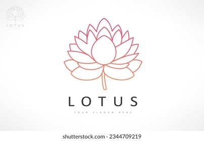 Diseño vectorial de logotipo de flores de Lotus