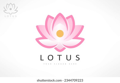 Lotus flower logo vector design