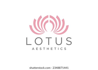 Lotus flower logo. Vector design template of lotus icons