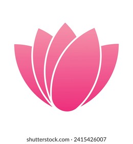 Lotus flower logo. Vector design template of lotus icons on dark and pink background in flat and outline style with golden effect for eco, beauty, spa, yoga, medical companies.