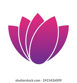 Lotus fllower Logo. Vektordesign-Vorlage von Lotus-Symbolen auf dunklem und rosafarbenem Hintergrund in flachem und umrissem Stil mit goldenem Effekt für Öko-, Schönheits-, Spa-, Yoga- und Medizinfirmen.