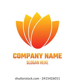 Lotus flower logo. Vector design template of lotus icons on dark and pink background in flat and outline style with golden effect for eco, beauty, spa, yoga, medical companies.
