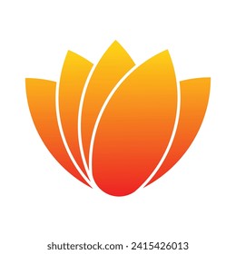 Logo de la flor de Lotus. Plantilla de diseño vectorial de iconos de loto sobre fondo oscuro y rosa en estilo plano y contorno con efecto dorado para eco, belleza, spa, yoga, compañías médicas.