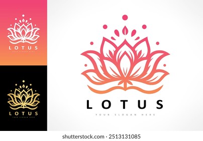 Lotus flower logo vector design