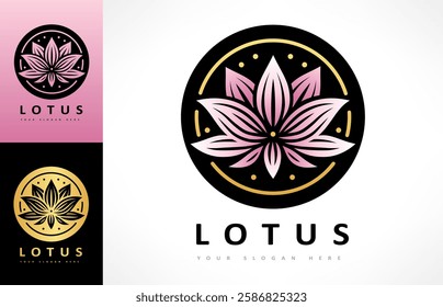  Lotus flower logo vector design