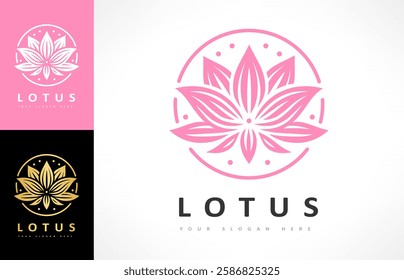  Lotus flower logo vector design