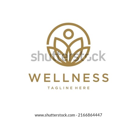 Lotus flower logo vector design.  People Combination. Usable for Nature, Cosmetics, Healthcare, Beauty and wellness Logos