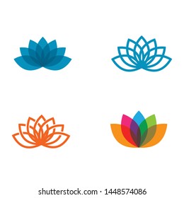 lotus flower logo vector icon design 