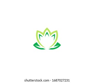 Lotus flower logo vector icon