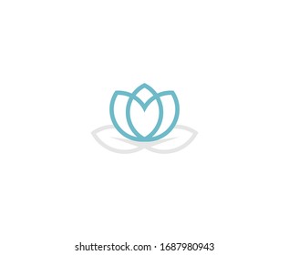 Lotus flower logo vector icon 