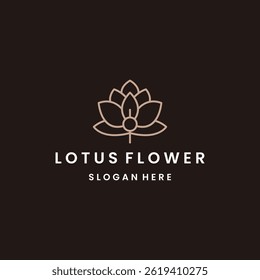 Estilo de ilustración de icono de Vector de logotipo de flor de loto