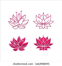  lotus flower logo Vector illustration