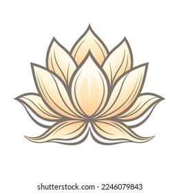 Logo de la flor de Lotus. Logotipo de ilustración vectorial para spa, salón de masaje y belleza