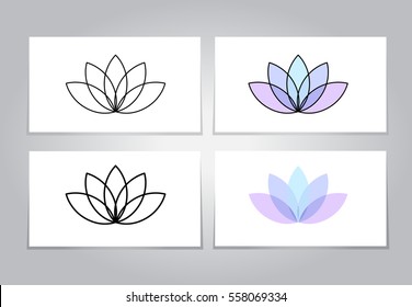 Lotus flower logo vector illustration on background