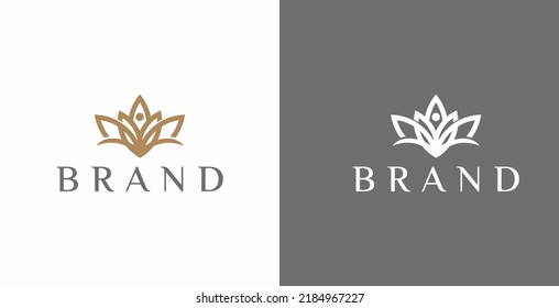 Lotus flower logo vector spa beauty feminin editable