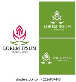 Lotus Flower Logo Vector Template illustration