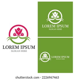 Lotus Flower Logo Vector Template illustration