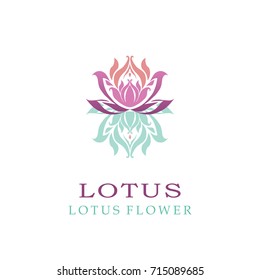 Lotus flower logo. Water lily flower. Vector illustration with beautiful lotus flower. Stylized flower in vector for any design