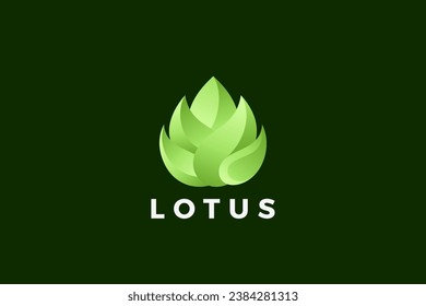 Lotus Flower Logo Yoga SPA Cosmetics Design Vector.
