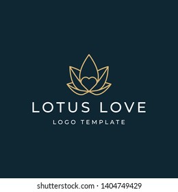Lotus Flower and Love symbol logo template