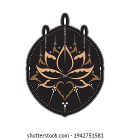 Lotus flower. Luxurious vintage damask ornament, royal victorian texture for wallpapers, textiles, packaging or books. Isolated. Vector illustration.