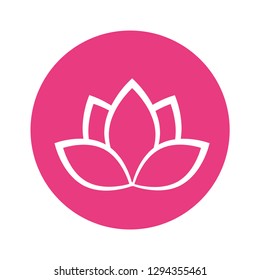 Lotus flower Luxury Logo design vector template Linear style. Fashion Health Fitness Garden Logotype concept icon. - Vector