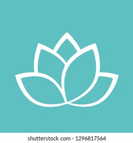 Lotus flower Luxury Logo design vector template Linear style. Fashion Health Fitness Garden Logotype concept icon. - Vector