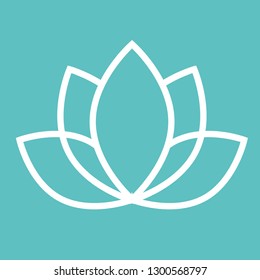 Lotus flower Luxury Logo design vector template Linear style. Fashion Health Fitness Garden Logotype concept icon. - Vector