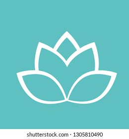 Lotus flower Luxury Logo design vector template Linear style. 