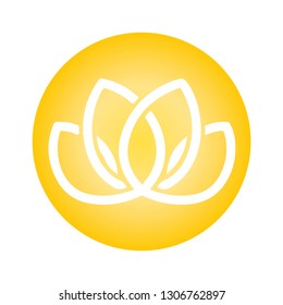 Lotus flower Luxury Logo design vector template Linear style. 