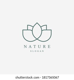 Lotus Flower Luxury Logo Linear Style Stock Vector (Royalty Free ...