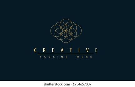 Lotus flower, mandala ornament, esoteric or spiritual symbol. Flower of Life sacred geometry icon vector.