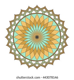 Lotus flower mandala. sacred geometry. Geometric elements. Round flower icon. colorful yoga circle for your decoration design. vector illustration circle