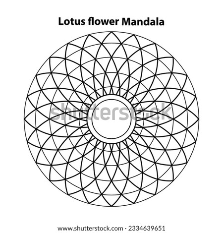 Lotus flower Mandela. Scared Geometry Vector Design Elements. This religion, philosophy, and spirituality symbols. the world of geometry with our intricate illustrations.