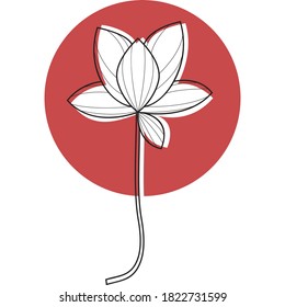 Lotus flower in minimalism style and vector art