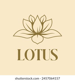 Lotus Flower Minimalist Vector Logo