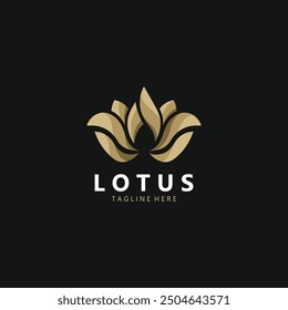 Lotus flower modern elegant lotus feminine for the beauty spa logo