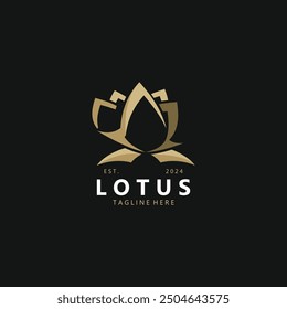 Lotus flower modern elegant lotus feminine for the beauty spa logo